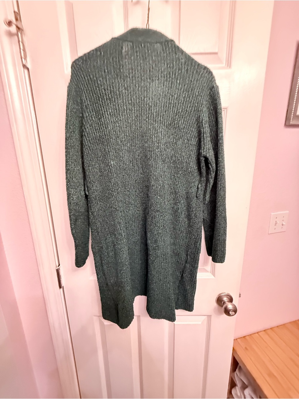 Cozy Long Open-Front Women’s Sweater Cardigan - Green